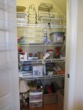 Pantry Contents - Metal Organizers, Light Bulbs, Table Linens, Framed Art, Keurig Pods, etc.