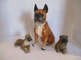 Boxer and Shar Pei Dog Figurines