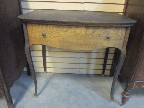 Antique Oak One Drawer Table