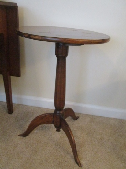 Antique Round Wood Tea Table