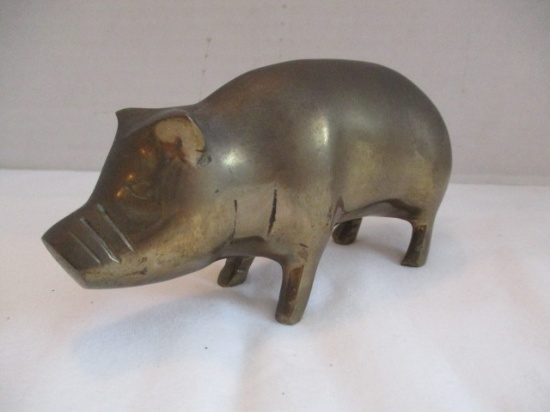 Brass Pig Statue