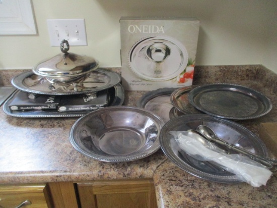 Silverplated Serving Pieces-Meat Trays, Covered Dish, Trays, Bowls, etc.