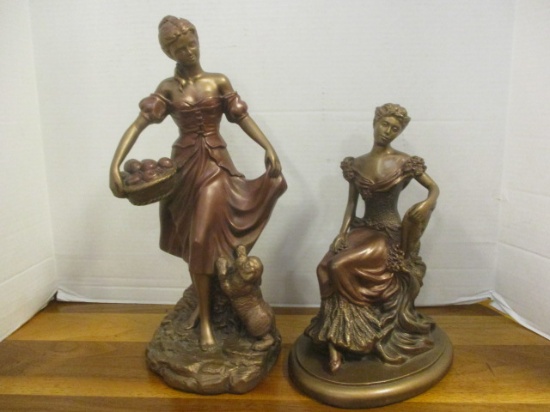 Two Austin Sculpture Maiden Statues