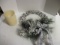 Flocked Grapevine Wreath and Large LED Candle