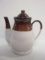 Brown and White Pottery Coffee Pot