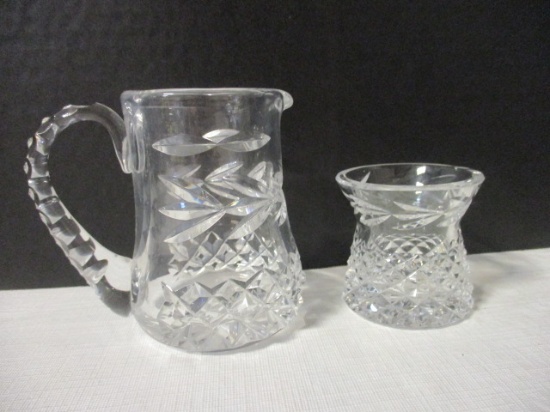 Crystal Creamer and Toothpick Holder