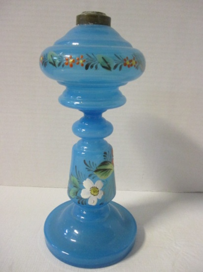 Hand Painted Blown Glass Oil Lamp Base