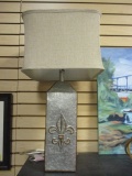 Metal Lamp with Fleur de Lis