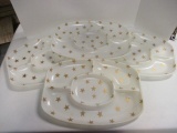 Four Party Trays with Gold Stars