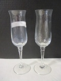 Pair of Towle Crystal Silhouette Champagne Glasses