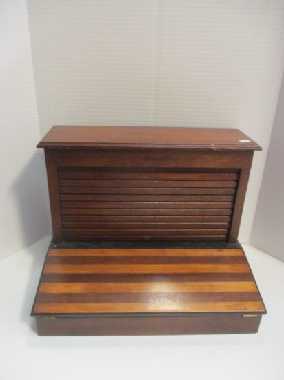 Table-Top/Lap Desk With Tilt-Top And Tambour Door