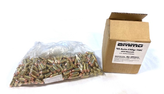 NIB 300rds. of .45 Auto 230gr. TMC Brass Ammunition