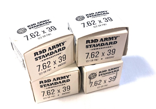 NIB 80rds. of Red Army 7.62x39mm 122gr. FMJ Steel Case Non-Corrisive Ammunition