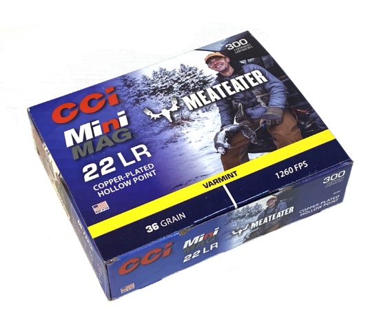 NIB 300rds. of CCI Mini Mag .22 LR 36gr. Copper-Plated HP Meateater Ammunition