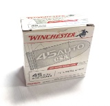 NIB 200rds. of Winchester .45 AUTO 230gr. FMJ Brass Ammunition