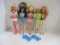 Four Barbie And Friends In Retro Attire And Roller Skater