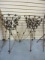 Pair of Metal Planter Stands with Rose Bud Design