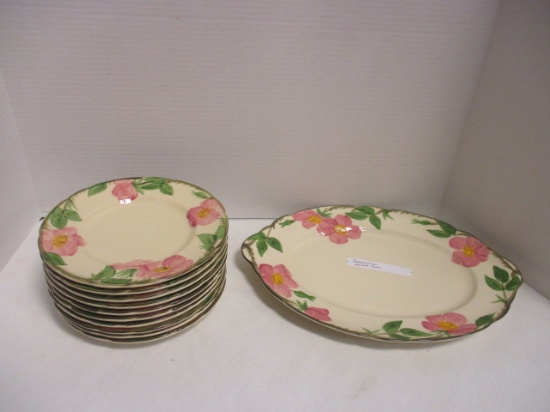 Franciscan Desert Rose Plates and Tab Handle Platter