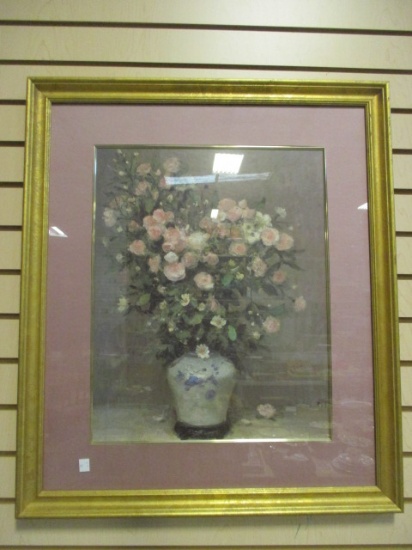 Framed and Matted Floral Still Life Print