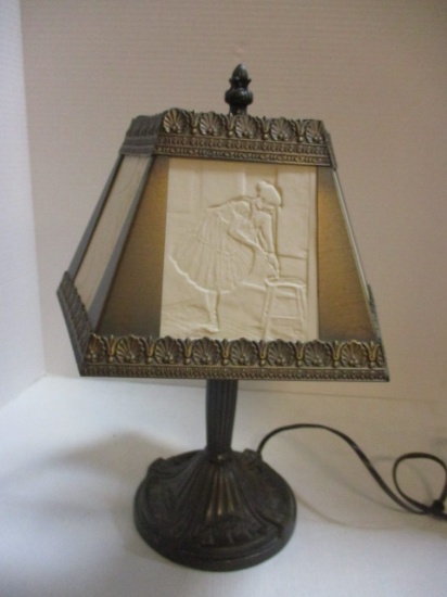 Vanity Lamp with Porcelain Panel Shade