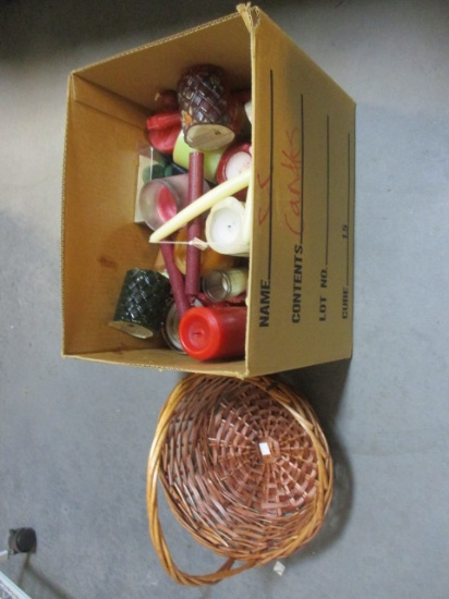 Basket and Various Size Candles