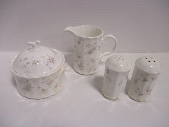 Mikasa Maxima French Chintz Creamer, Sugar Bowl and Salt/Pepper Shakers