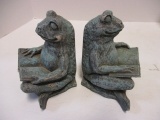 Pair of Reading Frogs Bookends