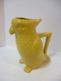 Cockatiel Pottery Pitcher with Intentional Crazing