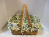 Longaberger Double Handle Basket with Fabric Liner