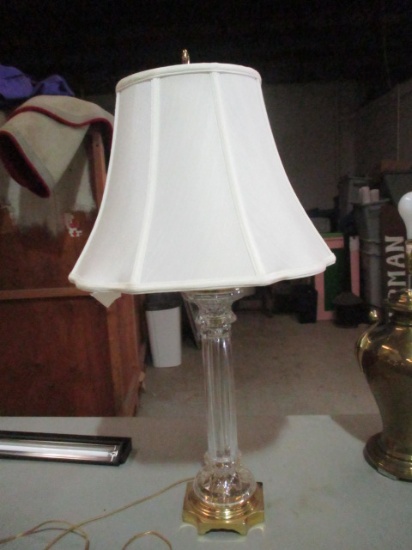 Brass and Glass Table Lamp