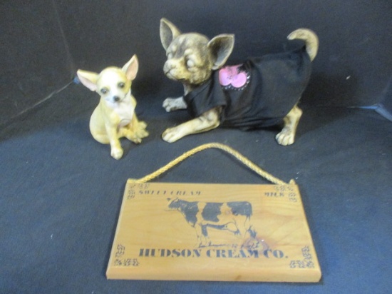 Lightweight Resin Chihuahua Figures:  1 With Harley Tanktop,