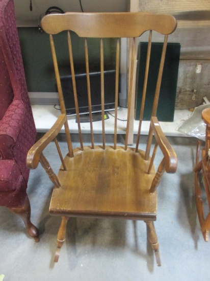 Wood Spindle Back Rocker Made in Wilson, Mich.