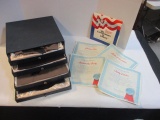 Hamilton Mint Solid Pewter US Bicentennial Plate Set in Storage Box