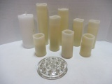 LED Battery Operated Candles and Glass Flower Frog