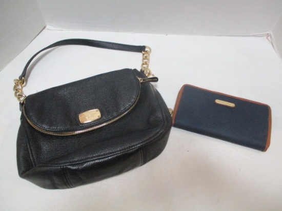 Michael Kors Leather Handbag and Nylon Covered Wallet
