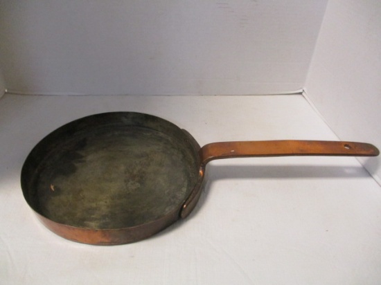 Vintage Copper Clad-Lined Chef Skillet With Long Handle