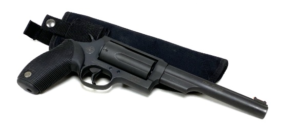 Excellent Taurus "The Judge" Desirable 6" Matte .410/45 LC Revolver with Fiber Optic Sight & Holster