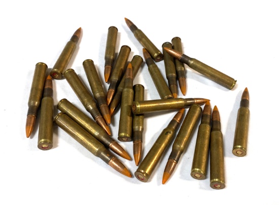 23 Rounds of .30 Caliber (.30-06 SPRG.) M25 Orange Tip Tracer Rounds - Vietnam Era 1966-68