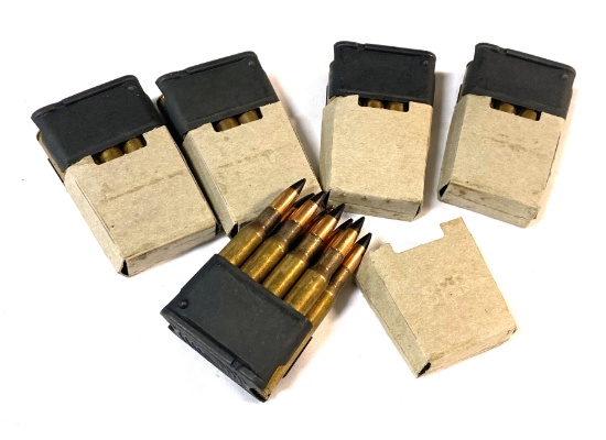40 Rounds of .30 Caliber (.30-06 SPRG.) Black Tip AP Rounds & Tracers in 8rd. Enbloc Clips