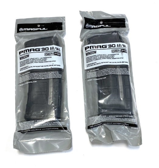 Pair of New Magpul PMAG 30 AR/M4 Window Magazines