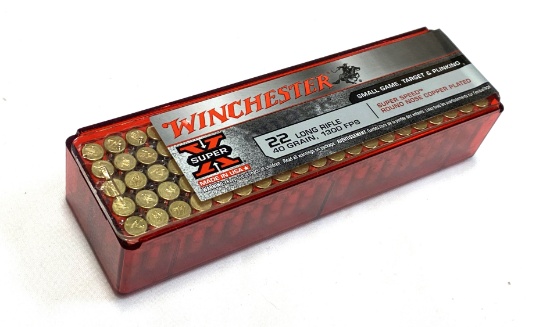 NIB 100rds. of .22 LR - Winchester Super X 40gr. Super Speed RN Copper Plated Ammunition