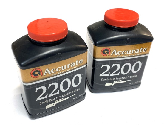 New Pair of (1lb) Accurate 2200 Double-Base smokeless Propellant Powder