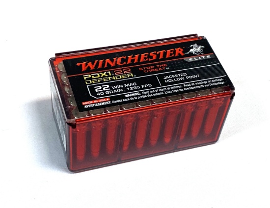 NIB 50rds. of 22 Win. Mag. 40gr. Winchester PDX1 Defender Ammunition