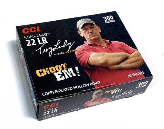 NIB 300rds. of CCI .22 LR Mini-Mag "Troy Lardy" Special Edition 36gr. CP HP Ammunition