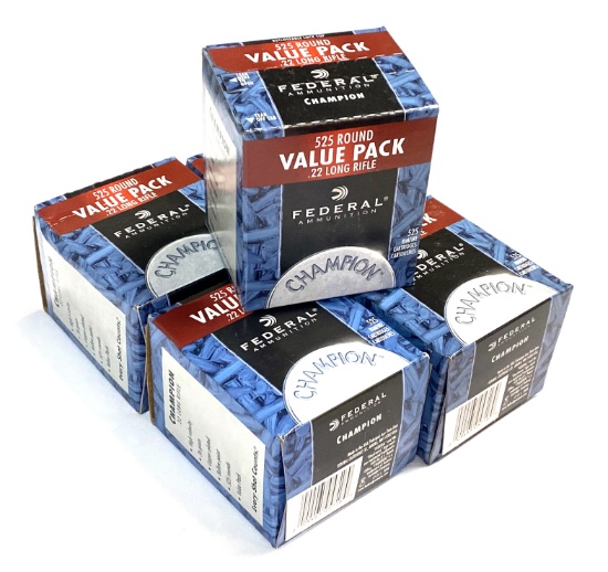 NIB 2,625rds. of .22 LR Federal Champion 36gr. High-Velocity CP HP Ammunition