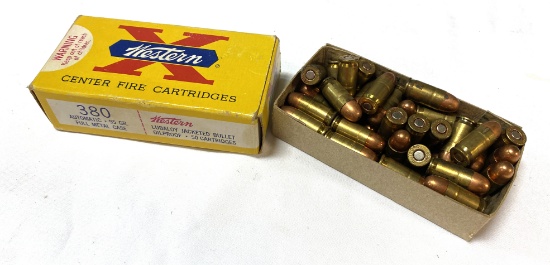NIB 50rds. of .380 AUTO Western X 95gr. Full MC Brass Ammunition 
