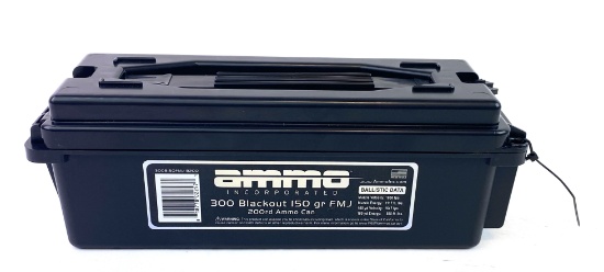 NIB 200rds. of 300 AAC BLACKOUT - Ammo Inc. 150gr. FMJ Brass Ammunition