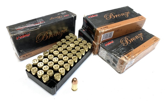 NIB 250rds. of .45 AUTO - PMC Bronze 230gr. FMJ Brass Ammunition