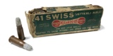 Rare 20rds. of Remington .41 Swiss Vetterli Rimfire Ammunition
