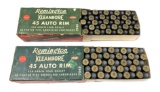 2 Vintage Boxes of Remington .45 AUTO RIM for use in Colt/S&W M1917 Revolvers